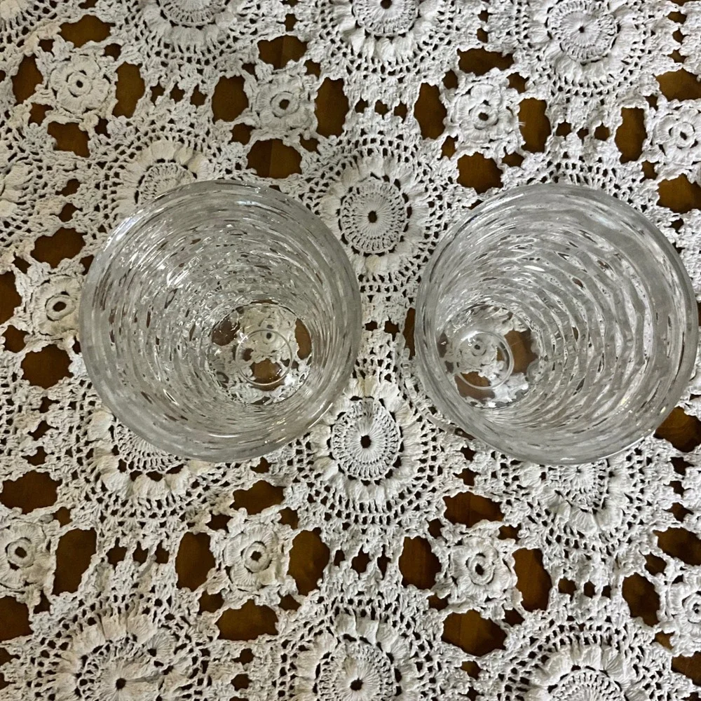 2 Vintage Clear Glass Whitehall Indiana Cubist Ice Tea Tumblers Glasses - Picture 2 of 5